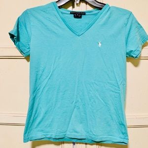 Blue Ralph Lauren V-Neck Polo Shirt